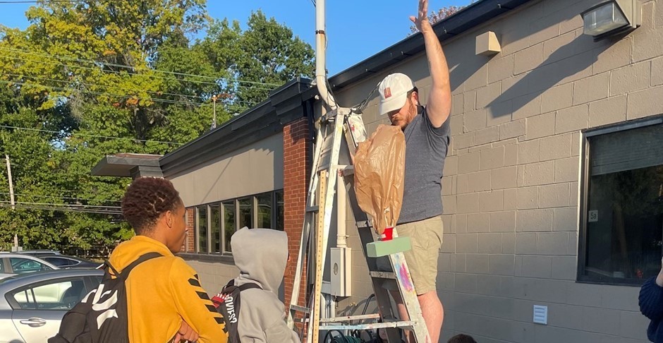 Students in Mr. McClung&#39;s Physical Science classes participated in an egg drop project. Students worked together to build devices capable of letting an egg survive a fall from a great height.