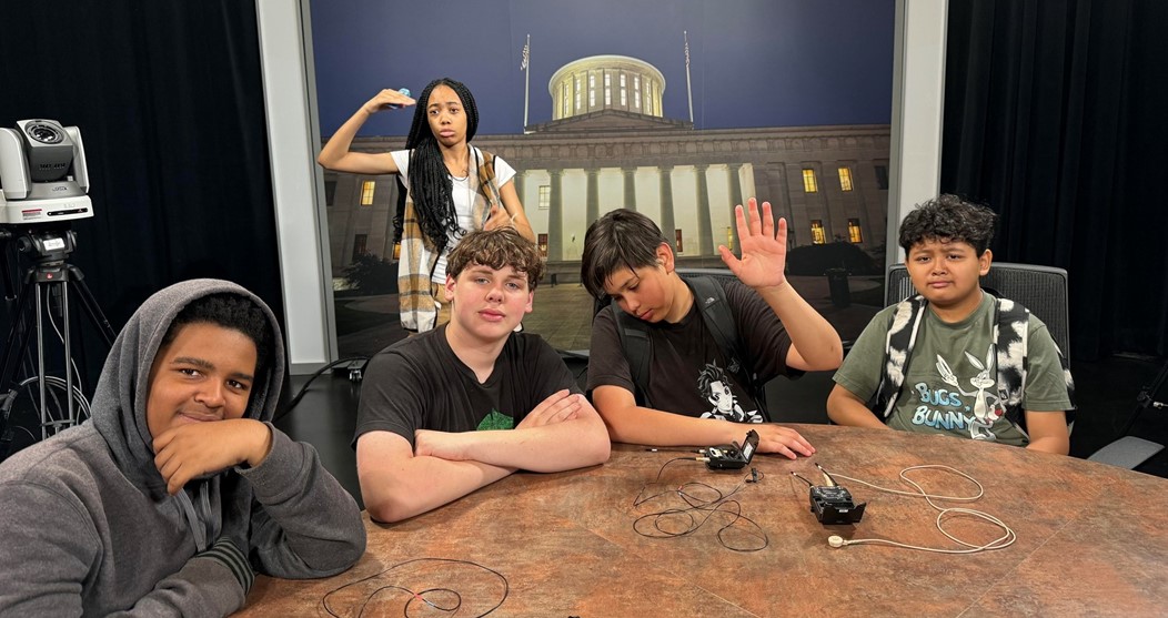 7th graders toured the NPR/WOSU TV and recording studio as part of their long-term podcasting unit. Students will return to the NPR studio to professionally record their own podcasts, which examine how people impact the environment—and, in turn—how the environment impacts people.